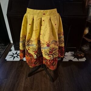 Whimsical FAIRY Forrest Skirt Mushrooms Owls Fox XL